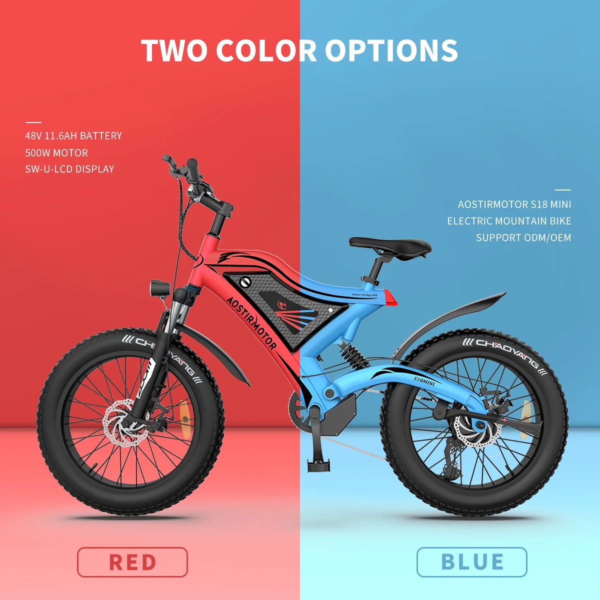 AOSTIRMOTOR S18 мини электрический велосипед 500 Вт горный Ebike 48В батарея 20 Дюймов 4 0