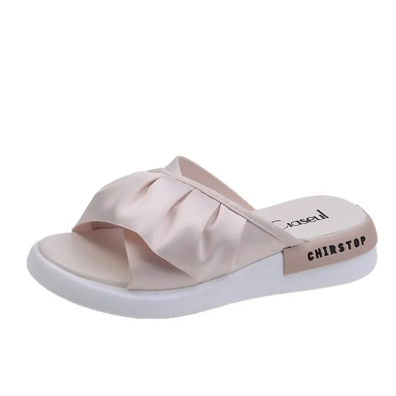 

Shoes Woman's Slippers Platform Luxury Slides 2021 Designer Flat Rubber PU Fabric Fashion Female Shoes House Slippers Platform L