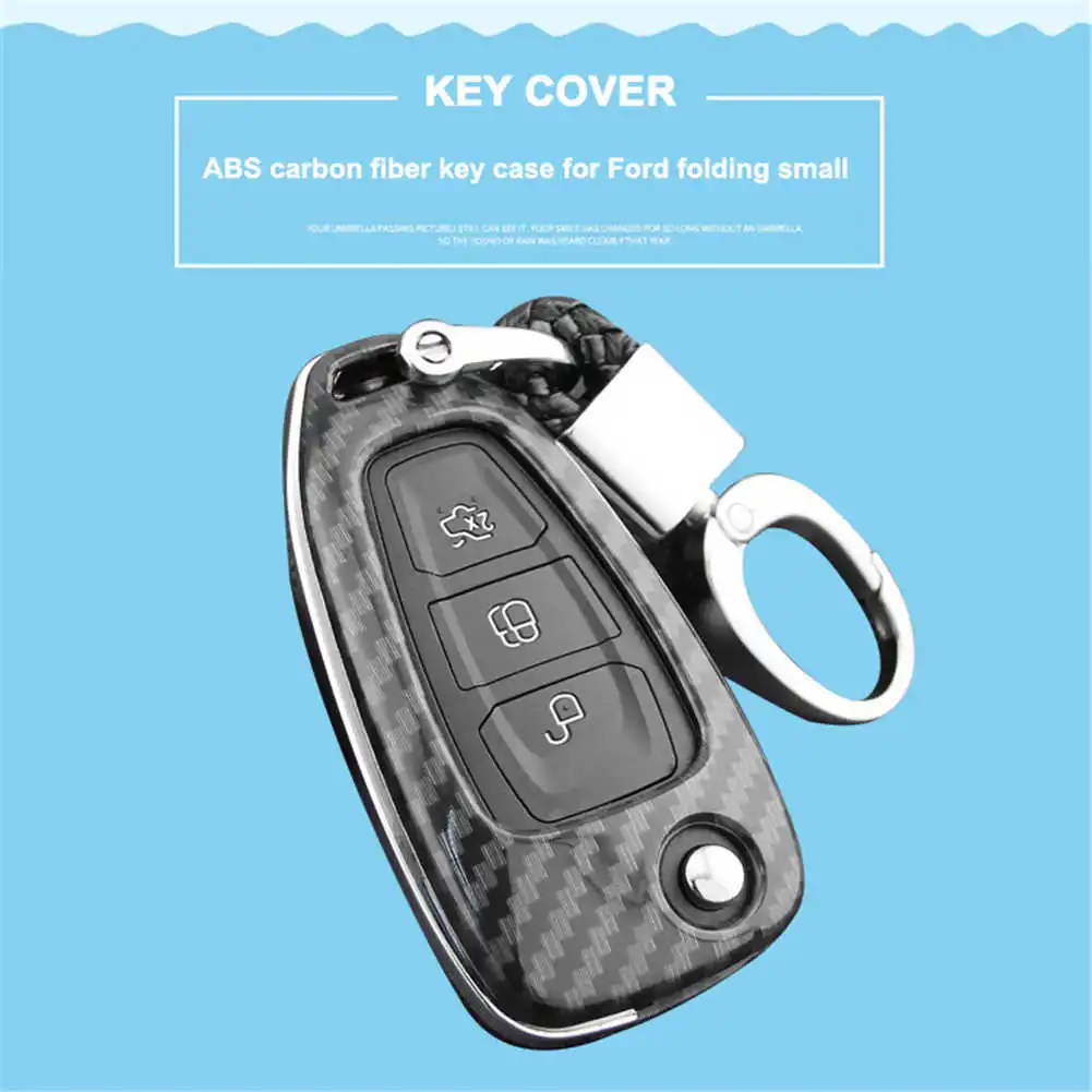 

Car Key Case Fob Bag Holder ABS Hard Shell Cover Parts Auto Key Chain Fit For Ford Focus 2012-2018 For Escape Kuga 2013-2019