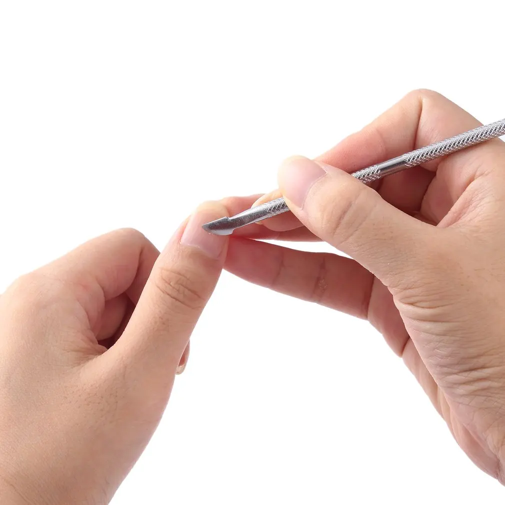 1 шт. нержавеющая сталь кутикула для ногтей толкатель двухсторонняя ложка