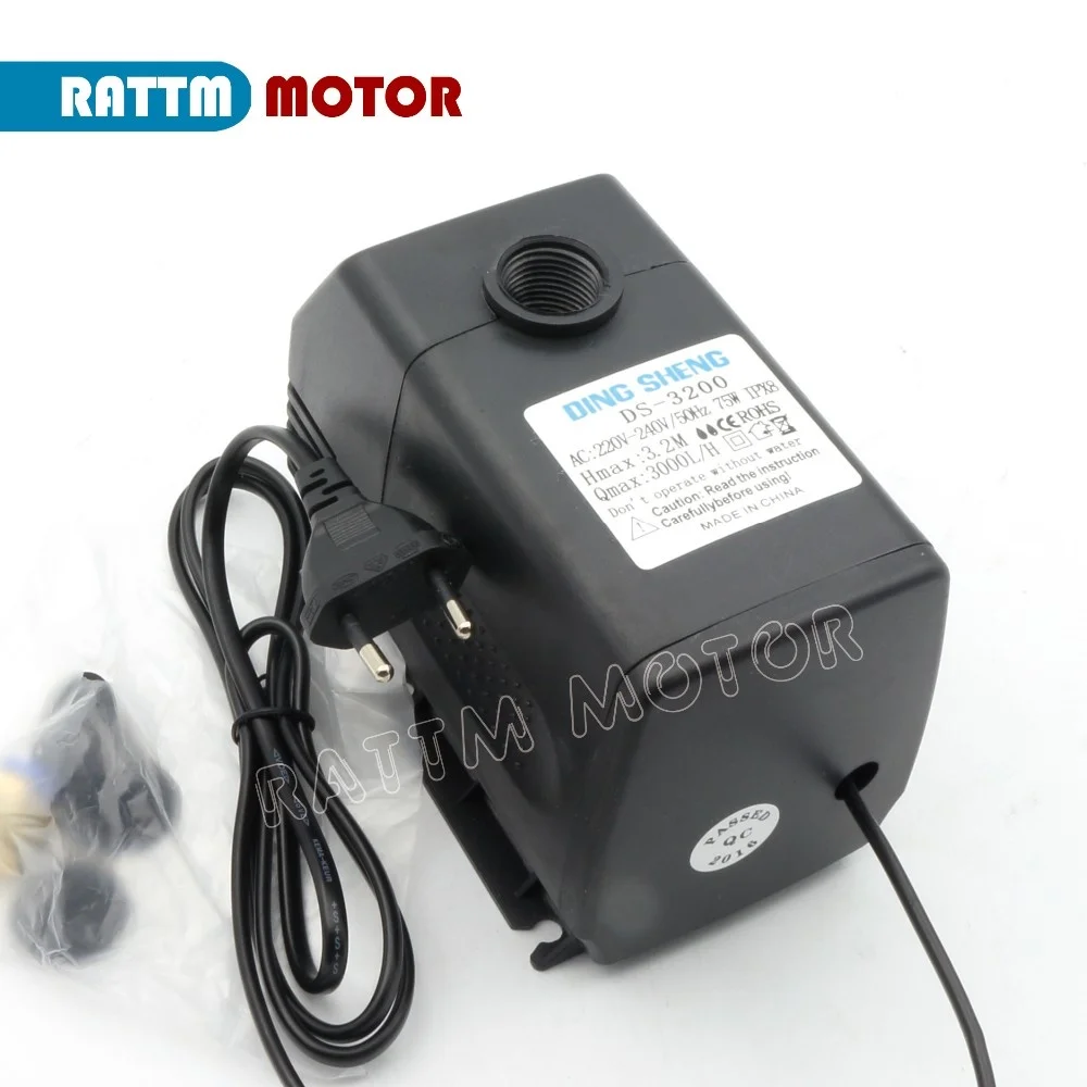 ЕС 75W 3.2м Водяной насос 220V Гравировальный станок система охлаждения для ЧПУ-фрезера с шпинделем 2.2кВт и 1.5кВт 800Вт вкл.