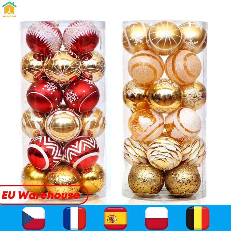 Bolas de Navidad de colores surtidos, adornos pintados creativos para &aacute;rbol de Navidad, decoraci&oacute;n para el hogar, fiesta de boda, colgantes de &aacute;rbol para vacaciones-0