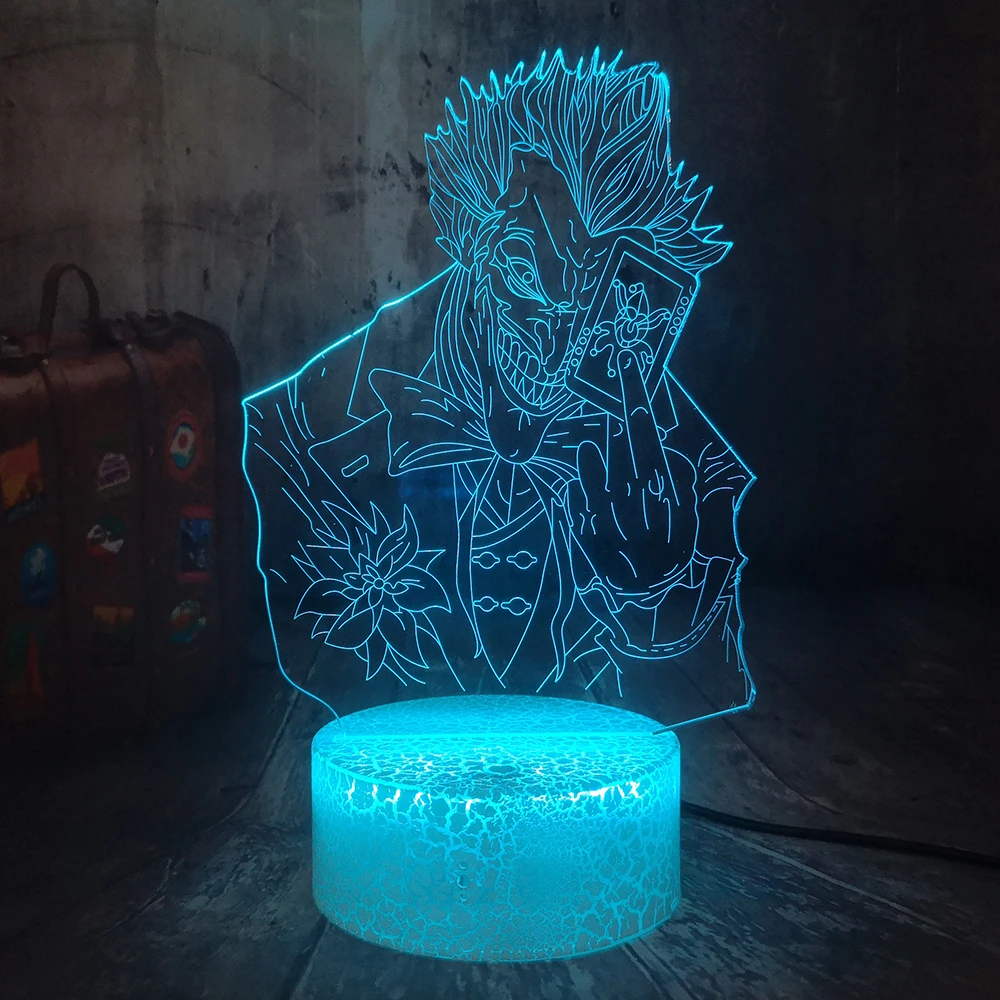 Холодный DC Joker Poker Face Smile Jack клоун Детский Светильник 3D светодиодный ночник