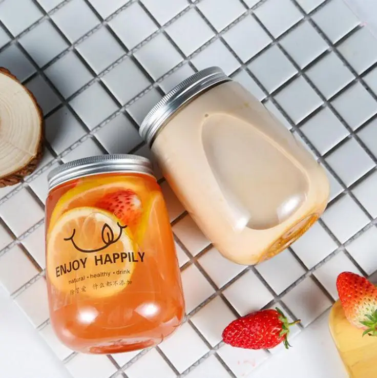 

Бесплатная доставка 500 мл пластиковый питьевой бутылка с алюминиевыми крышками одноразовые прозрачные бутылки для напитков с широким горл...