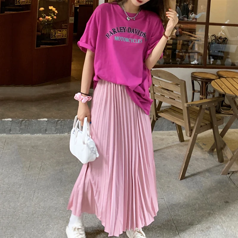 Летняя новая стильная Корейская юбка в западном стиле с круглым вырезом и