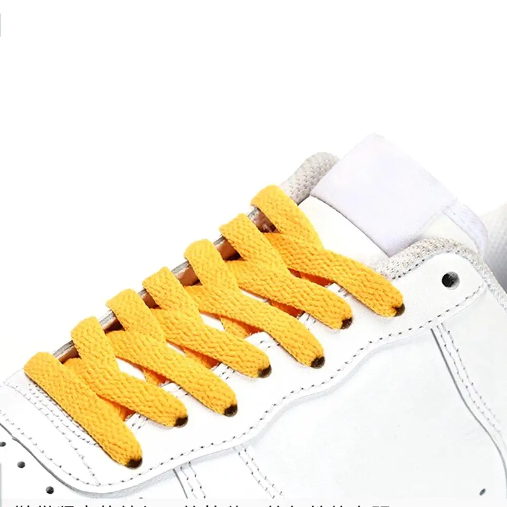 Flat Shoelaces Polyester Laces for  Sneakers Sport Shoes 0.8 cm Wide 100 - 180 CM