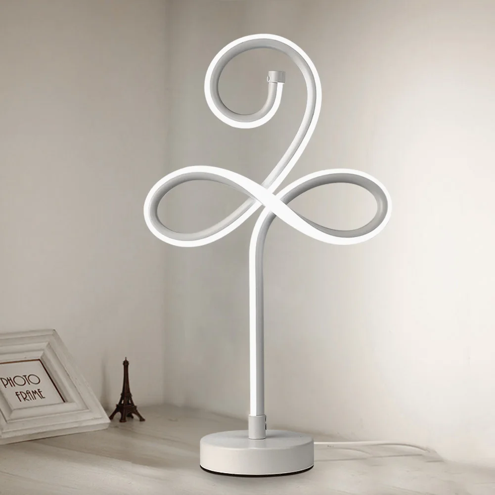 

Acrylic Table Lamp Spiral Modern Minimalist LED Curved Strip Design Night Light Living Room Bedroom Bedside Decoration