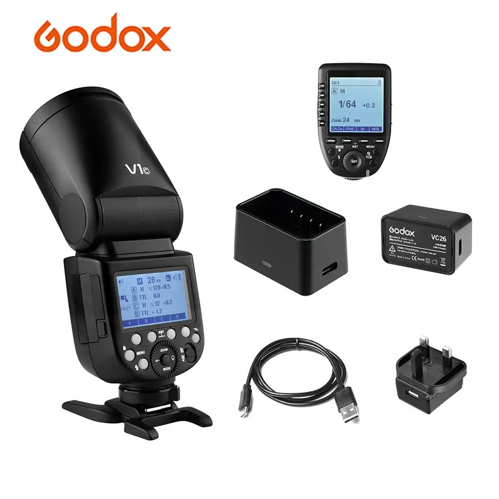 

Godox V1C Camera Flash Speedlite+Xpro-C E-TTL II Flash Trigger Wireless 2.4G for Canon EOS 5D Mark lll Wedding Portrait Studio