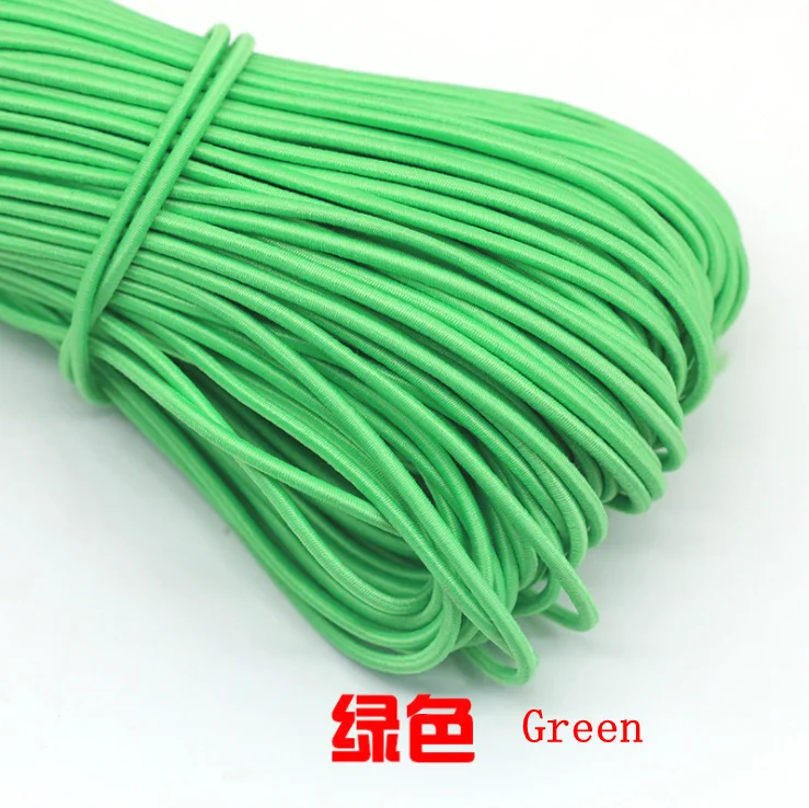 Green 10 м/лот, 24 цвета, высокое качество, 3 мм, цветная круглая эластичная повязка, резиновая эластичная веревка, ювелирные браслеты, веревка для улицы, веревка, E-2 - Цвет: Green