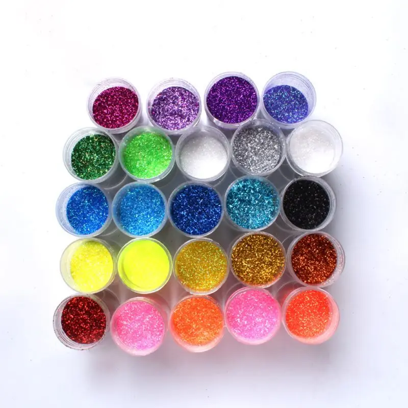 

24 Pcs/set Shiny Glitter Powder UV Resin Crafts DIY Epoxy Filling Materials