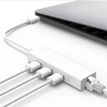 Концентратор USB C Type сетевой адаптер Rj45 для Macbook Windows 7/8/10 с 3