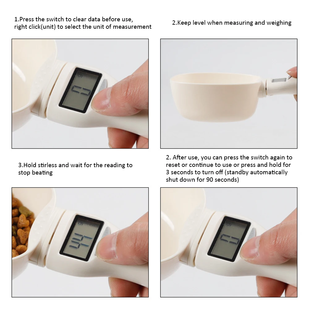 

250ML Digital Pet Food Scale Cup For Dog Cat Feeding Bowl Kitchen Scale Spoon Measuring Scoop Cup Detachable With Led Display