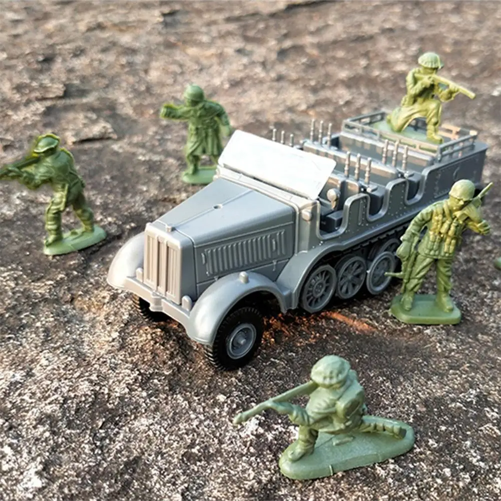 

1pcs Military Car Model Toy 1:72 Half Track Armored Car Carrier Personnel Model Toy For Children Gifts Assembled Military