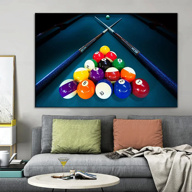 Картина Спортивная бильярдная игра холст постер печать настенное искусство