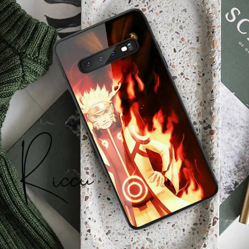

Handsome cool Japanese anime Naruto Phone Case Tempered Glass For Samsung S20 Plus S7 S8 S9 S10E Plus Note 8 9 10 Plus A7 2018
