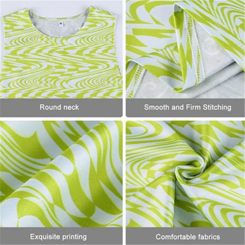 

Printed Camis 90S Mini Vest y2k Aesthetic Crop Top Sleeveless Skinny Tank Top O Neck Summer Sporty Tops Streetwear Corset Sweats