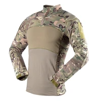 knitted ls long sleeve strech soft handfeeling cotton multicam uniform tactical combat shirt for men