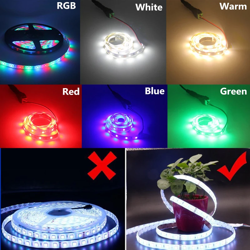 Гибкая светодиодная лента USB 50 см 1 м 2 3 4 5 2835 RGB светильник в постоянного тока 12 В