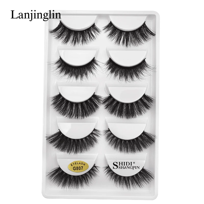 G807 10 boxes LANJINGLIN 10 коробок/лот норковые ресницы натуральные длинные накладные ресницы ручная работа Мягкие 3d норковые ресницы макияж Искусственные ресницы G803 - Цвет: G807 10 boxes