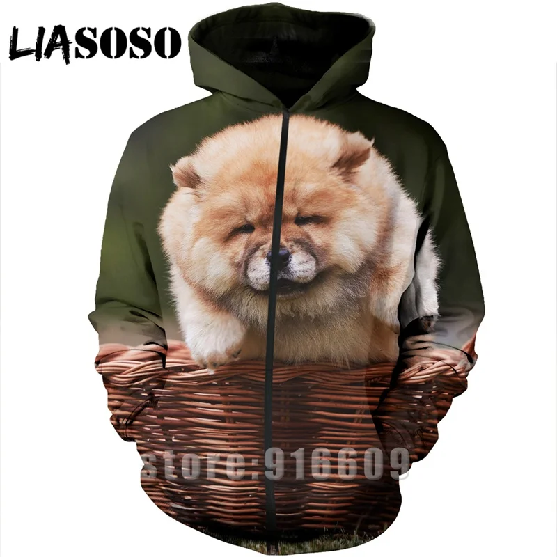 8 Толстовка с 3D принтом homme dog для мужчин с животными чау-чау wo для мужчин Уличная Harajuku Толстовка рубашка на молнии Аниме толстовки с длинными рукавами A370 - Цвет: 8