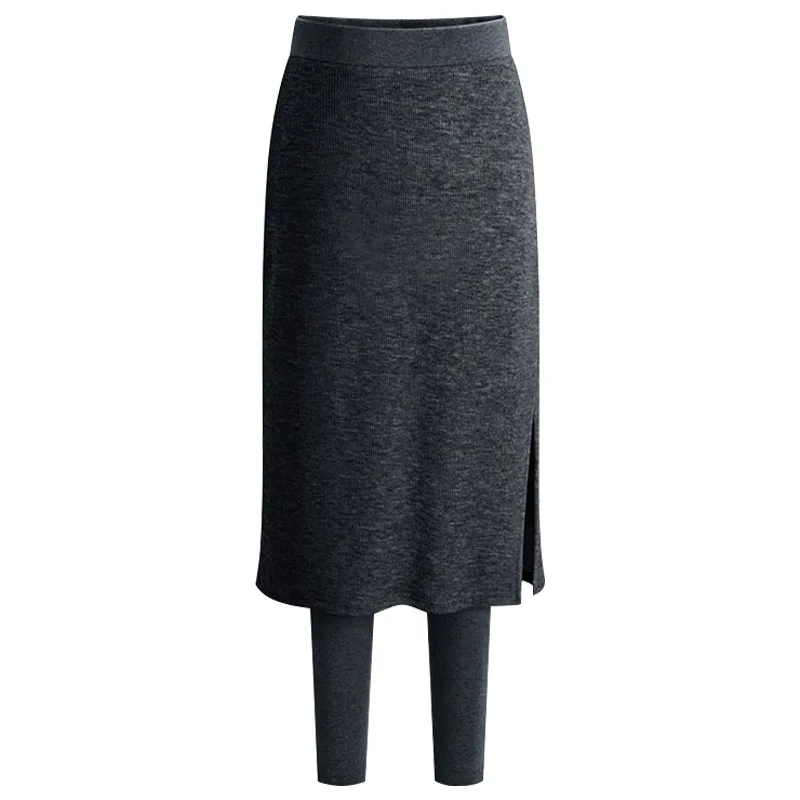 Поддельные леггинсы из 2 предметов женские теплые зимние колготки брюки юбки