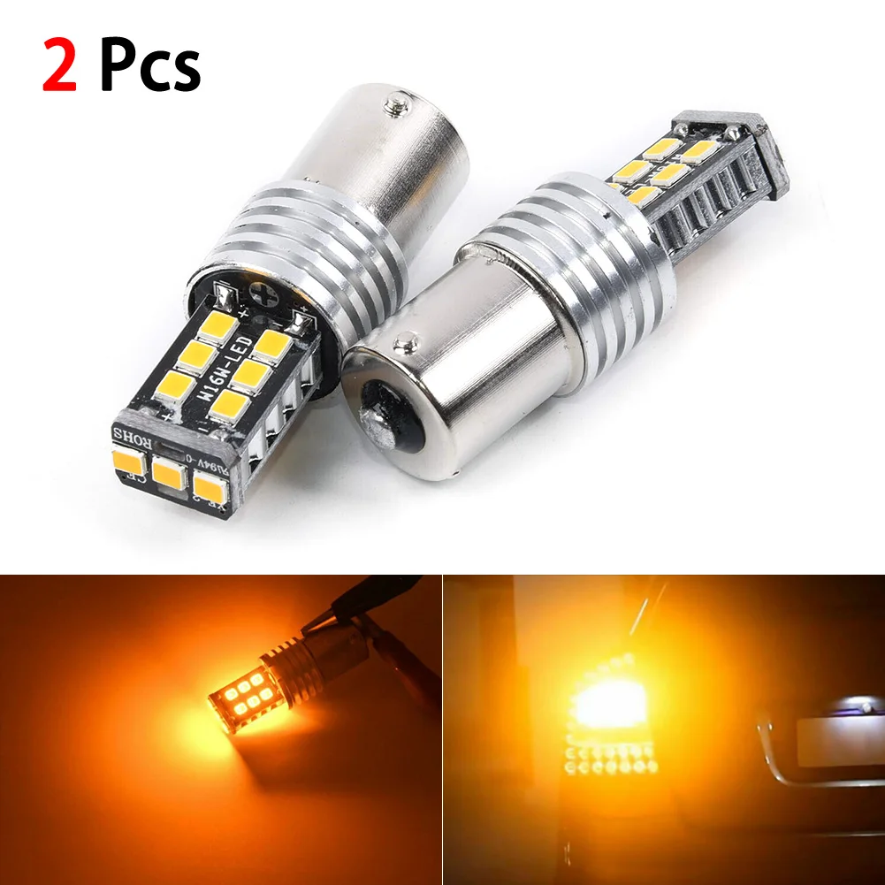 2 шт. Автомобильный светодиодный указатель поворота лампы Янтарный оранжевый 1156