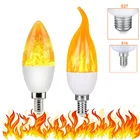 E14 светодиодный лампы в форме свечи лампы E27 85 В постоянного тока-265 в пламя мерцающие эффект светильник 3 режима светильник ing пламени светильник эффект лампы лампада LED светильник