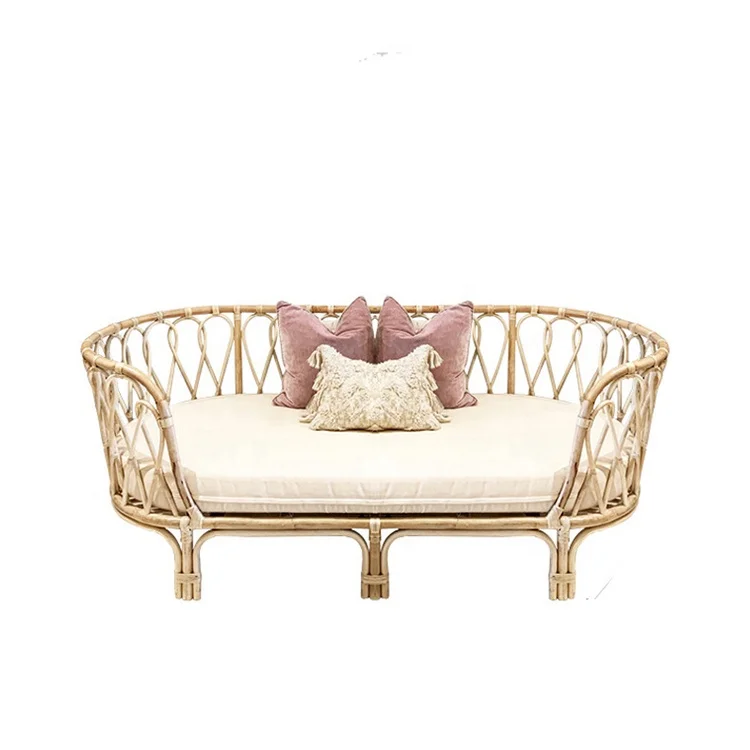 

High Quality Two Seaters Rattan Woven Sofa Furniture Set Wicker Natural Rattan Sofa