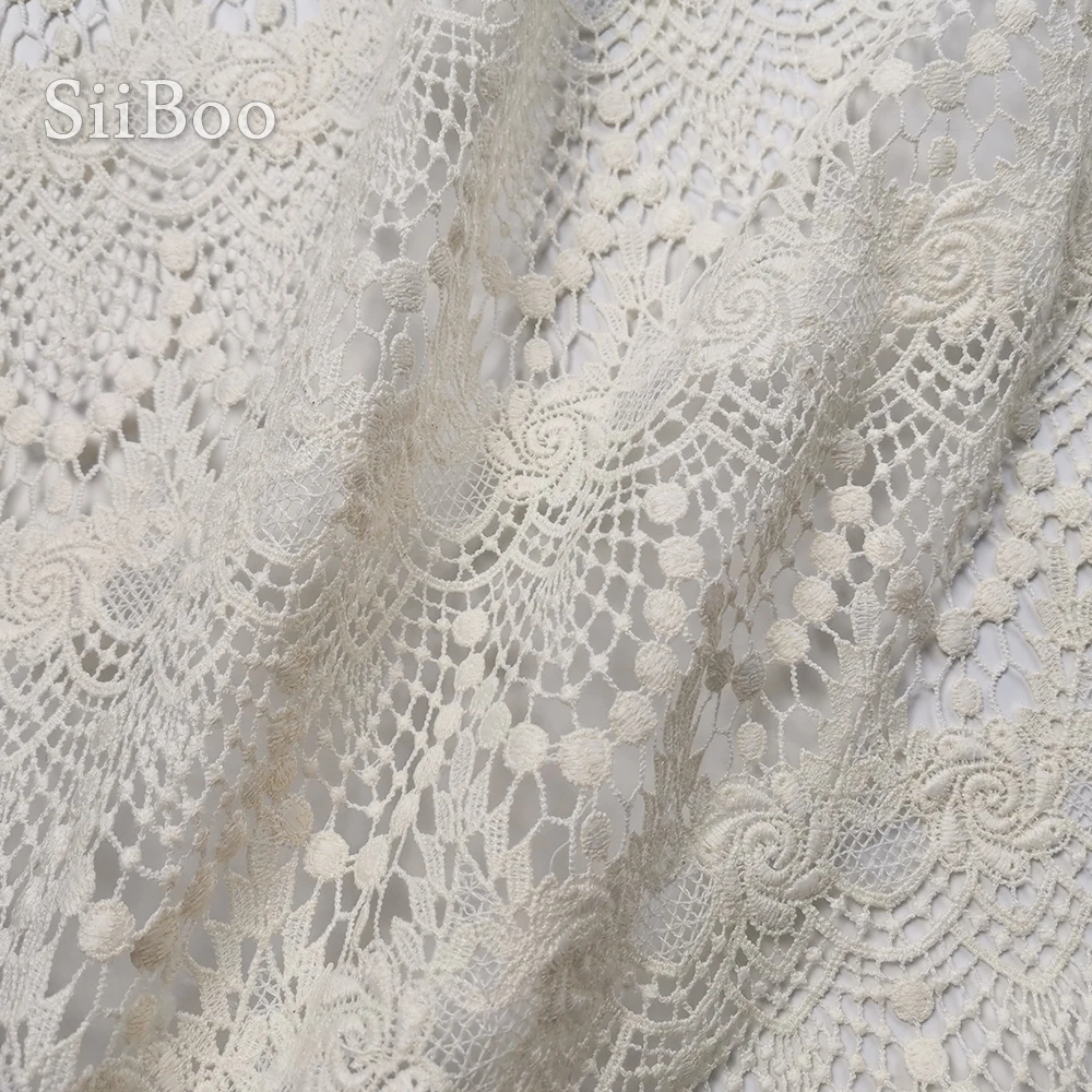 Романтическая Парижская мода белый красивый цветок вышивка гипюр кружевная