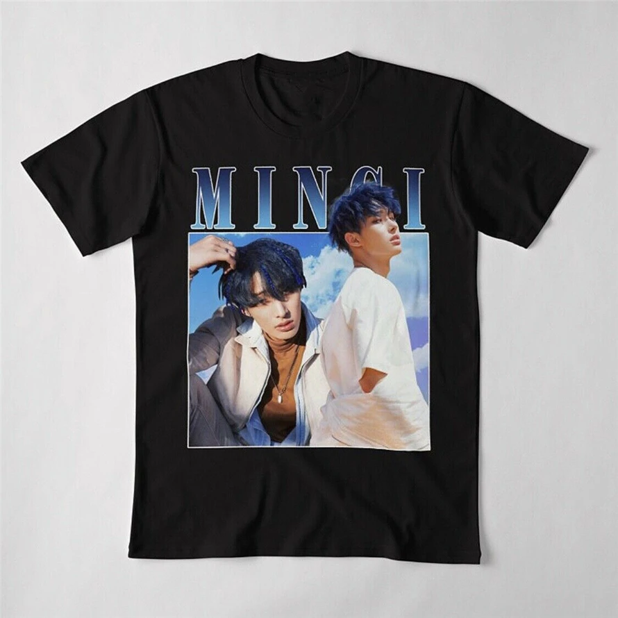 Ateez/Корейская Черная футболка для мальчиков Повседневная | Мужская одежда