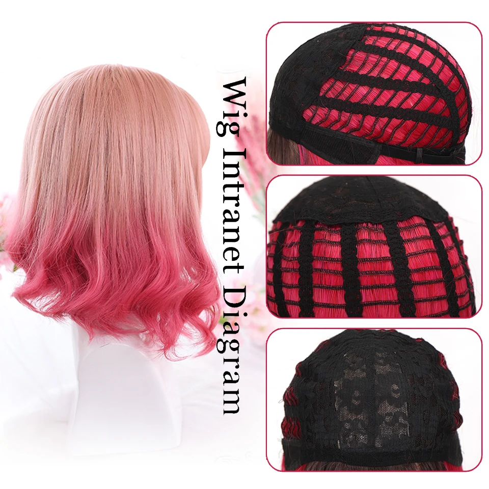 Короткие синтетические парики для женщин парик с волнистыми волосами Омбре