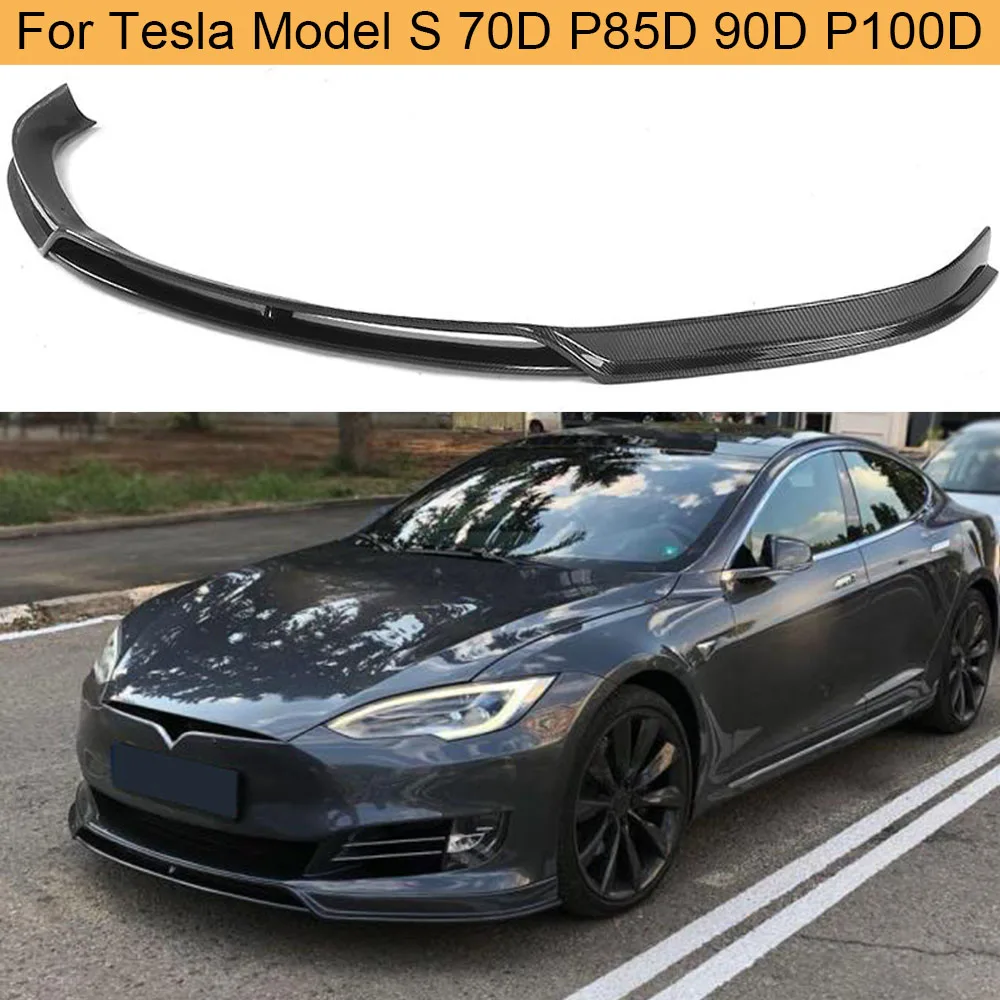 Автомобильный передний спойлер из углеродного волокна для Tesla Model S 70D P85D 90D P100D Sedan 4