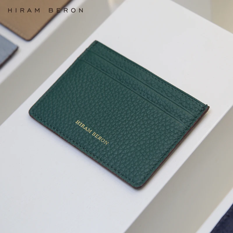 Hiram Beron-cartera de cuero con monograma para mujer y hombre, tarjetero de alta calidad, funda de lujo, envío directo