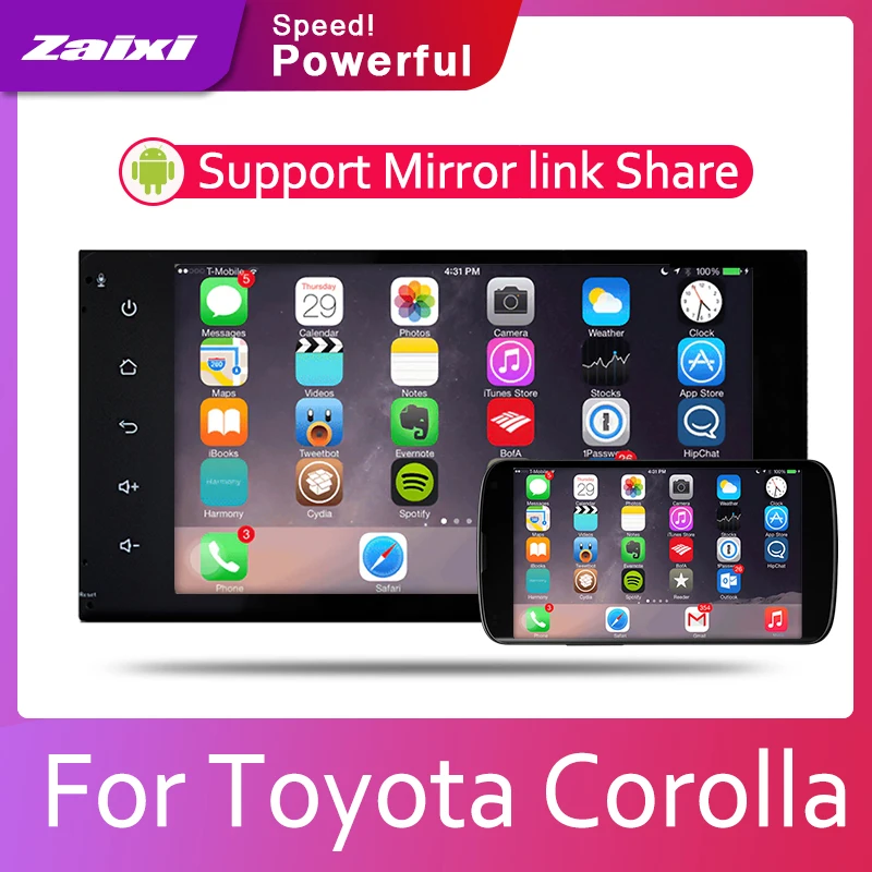 Автомагнитола для Toyota Corolla 2000-2017 Android 2 Din мультимедийный видеоплеер стерео GPS