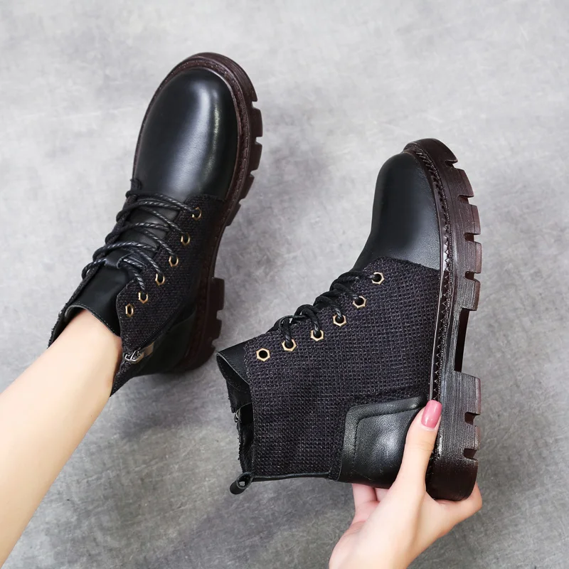 PEIPAH/Модные женские осенние ботильоны из натуральной кожи женская обувь на