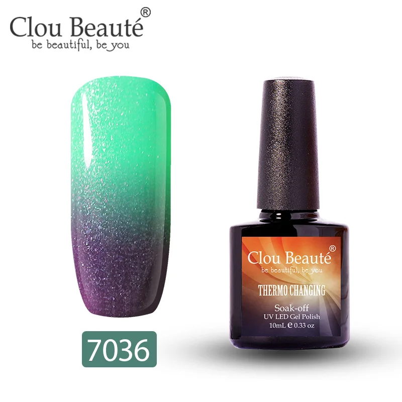 7036 Clou Beaute гель-лак, меняющий цвет в зависимости от температуры, гибридный УФ-лак для ногтей, стойкий, растворимый гель, 10 мл - Цвет: 7036