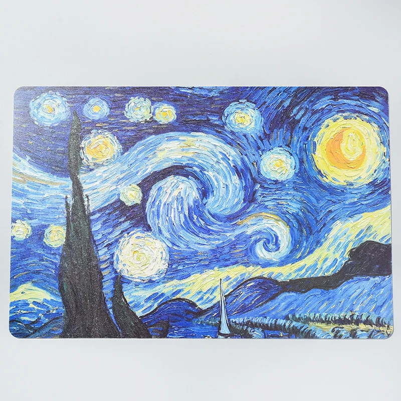 Starry night Индивидуальный Настольный коврик из ПВХ, изоляционный коврик, подставка для напитков, цветок, Рождественская салфетка под приборы, миска для столовой, кухонные аксессуары, украшение дома - Цвет: Starry night