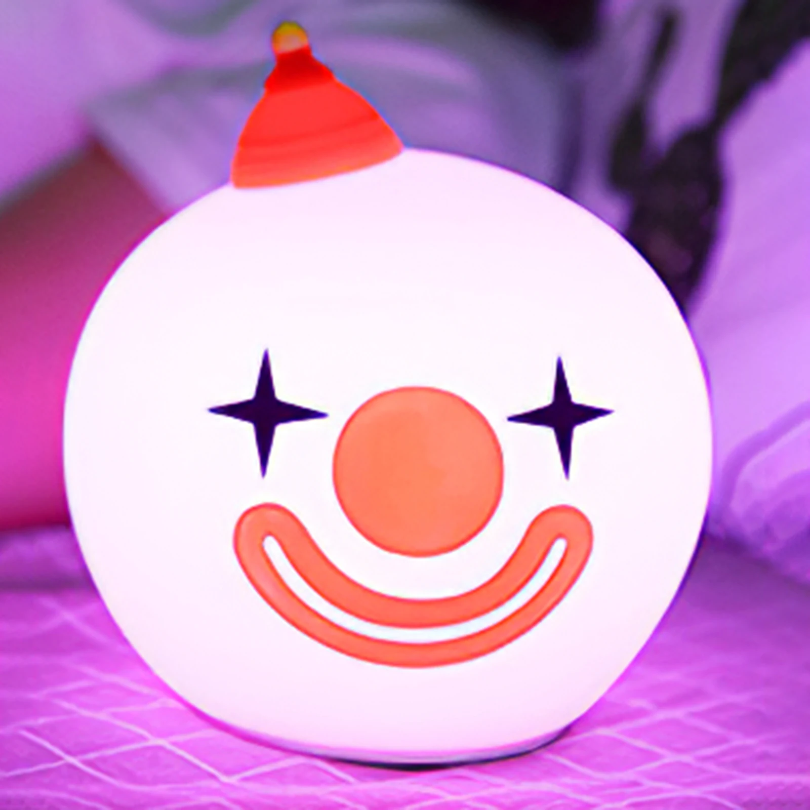 

1pc Christmas Clown LED Night Light Bedroom Induction Table Lamp Bedside Lamp USB LED Pat Lamp Energy Save Table Clap Light