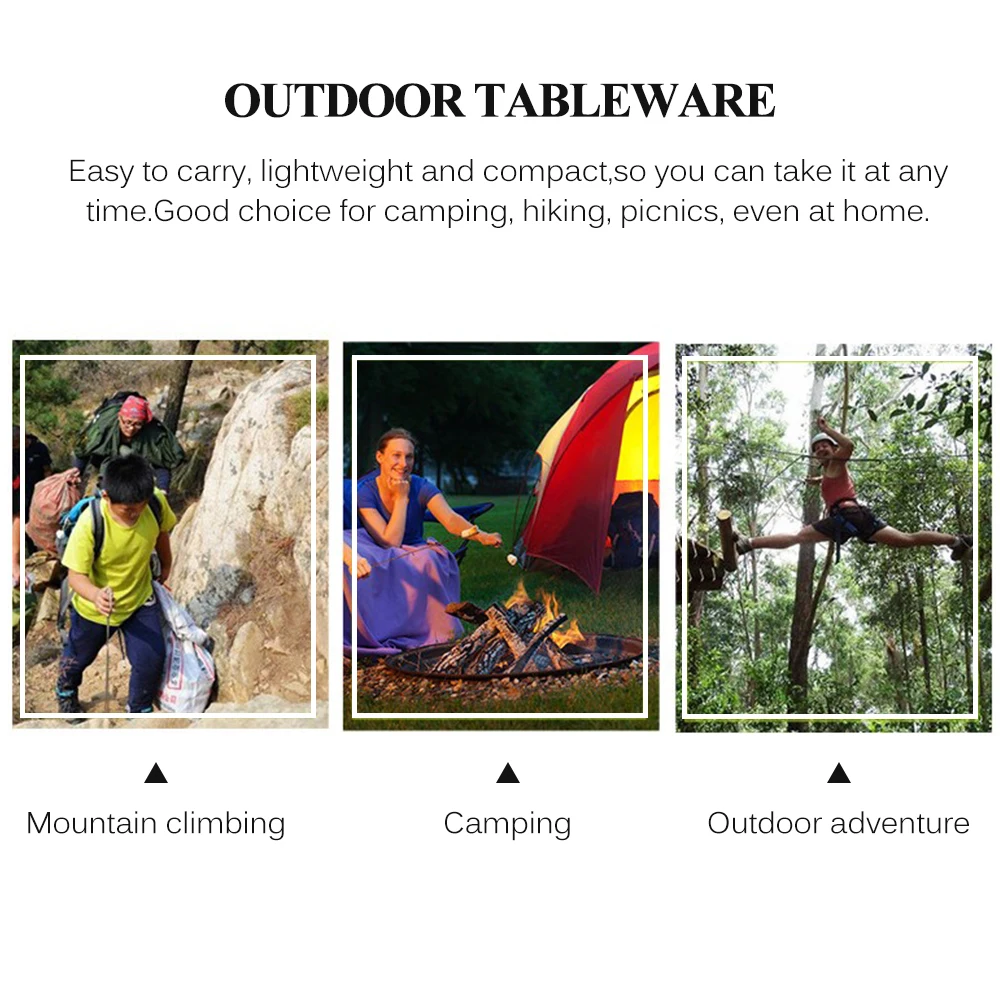 Набор посуды 4 в 1 складной карманный столовый прибор со съемной вилкой ложкой