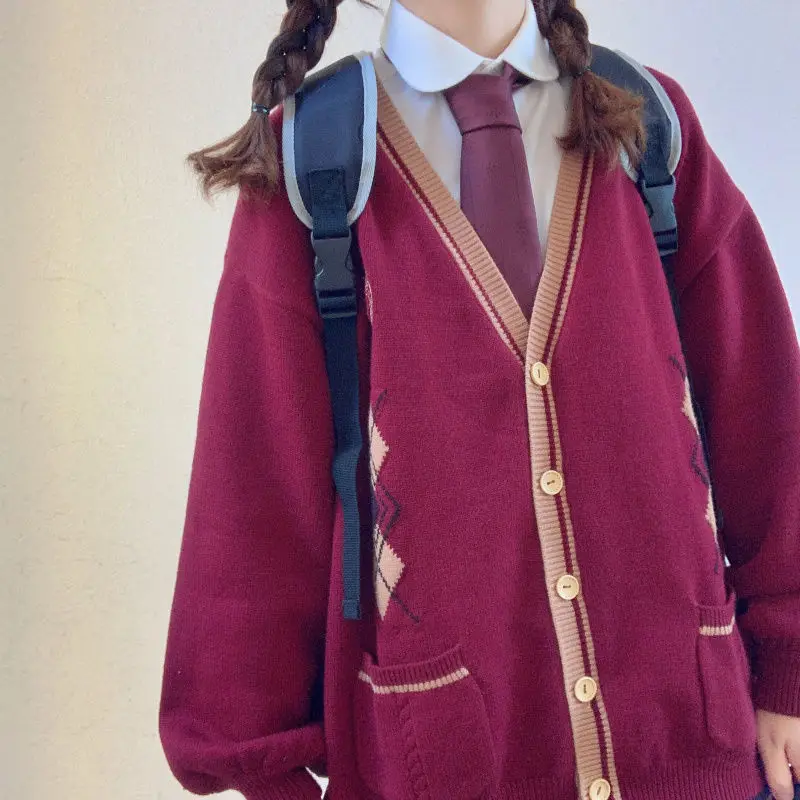 

Women Knitted Sweater Coat Button Up Casual Long Sleeve V-Neck Cardigans Top 2020 Autumn Winter Clothes Korean Fashion Kawaii