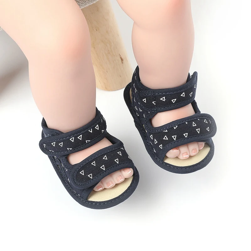 Sandalias Unisex de lona suave para beb&eacute;s y ni&ntilde;os, sandalias antideslizantes con suelas de gamuza, para troncos, de verano-5