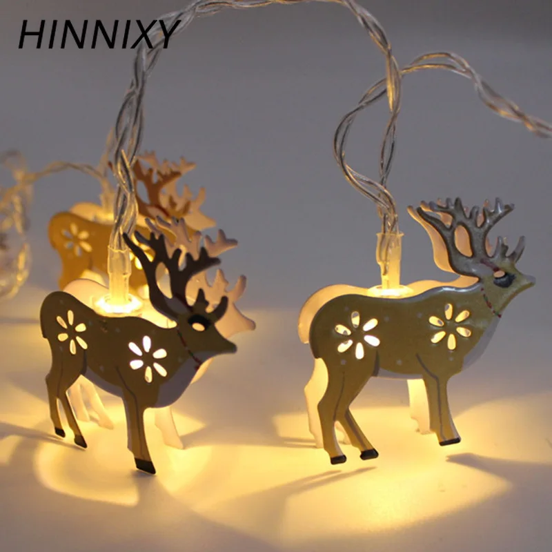 Hinnixy Рождественский светодиодный строка 1 8 м 10 s струнные лампы Санта Снеговик