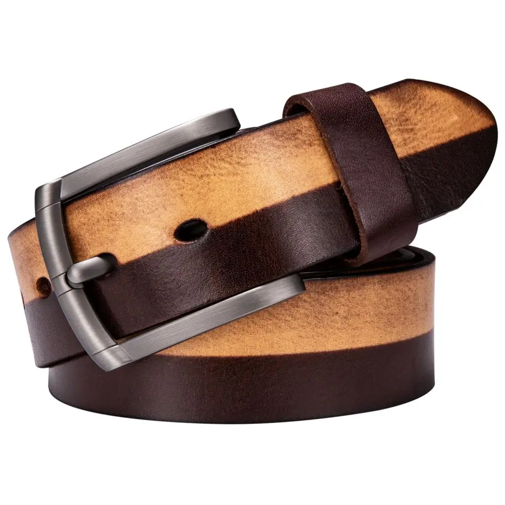 Ремень из натуральной кожи для мужчин коричневый пояс воловьей ретро ремень с