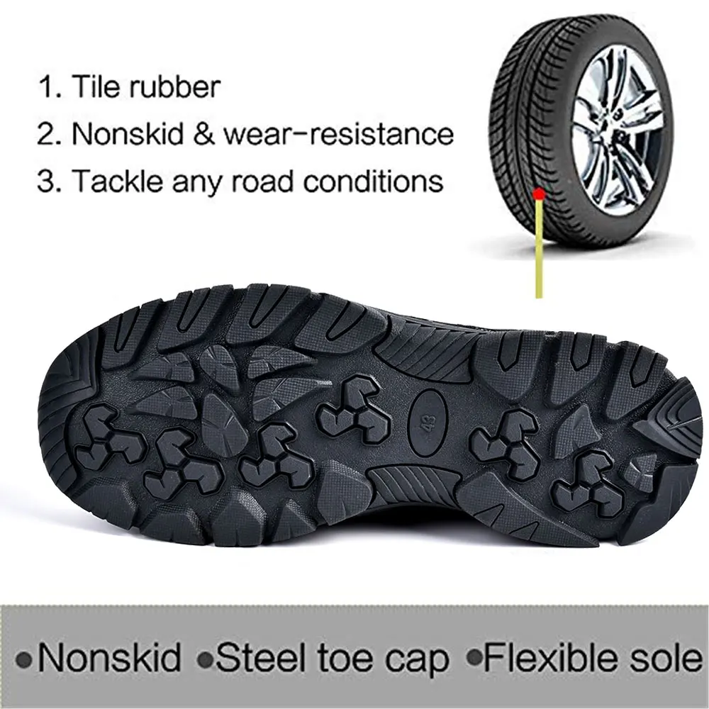 Мужские сетчатые защитные ботинки SUADEX дышащие кроссовки со стальным носком