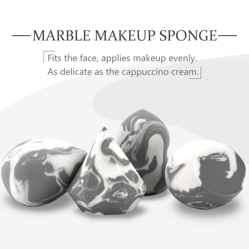 Губка для макияжа мраморная в форме капли тональный консилер губка смешанный