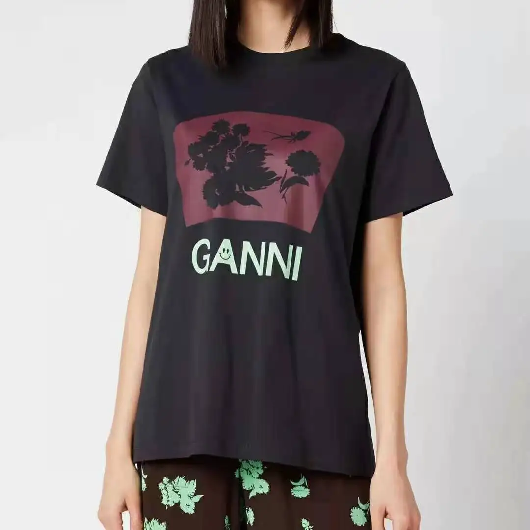 

Women's Cotton T-shirt Letter Printed Short Sleeve Loose Casual Tops Summer 2021