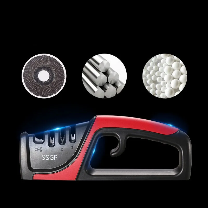 

Professional Sharp-edged Three Stages Knife Sharpener Tungsten Steel Ceramic Multifunction Home Kitchen Quick Sharpening Tool