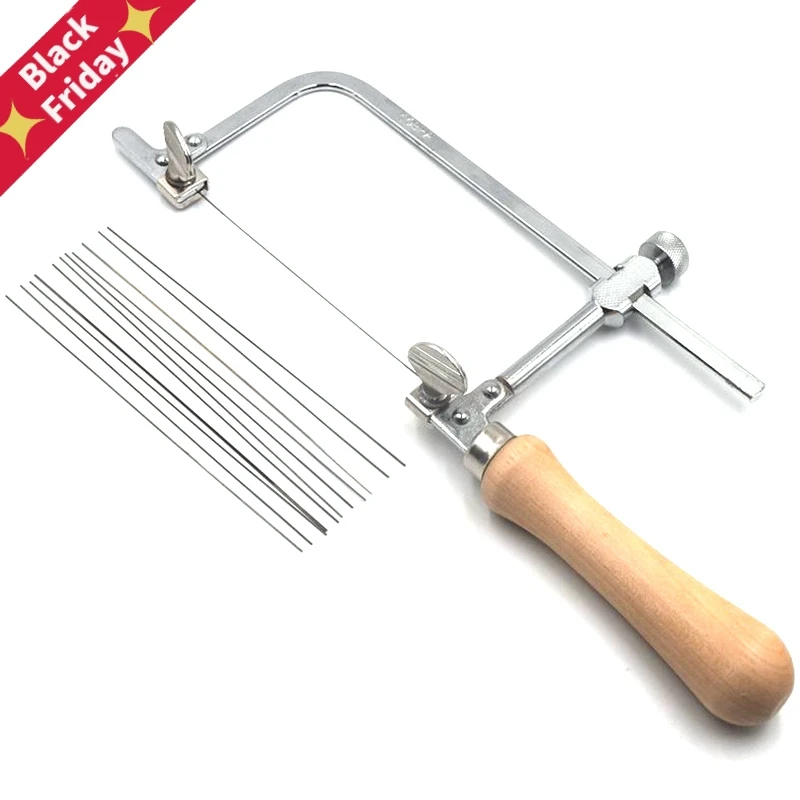 Профессиональная Регулируемая пила лук деревянная ручка Ювелирная рама ручные