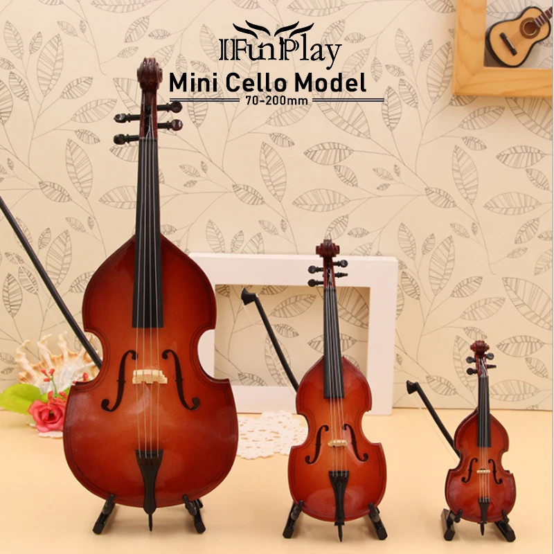 Мини Виолончельный гитарный миниатюрный Виолончель Контрабас модель с Чехол