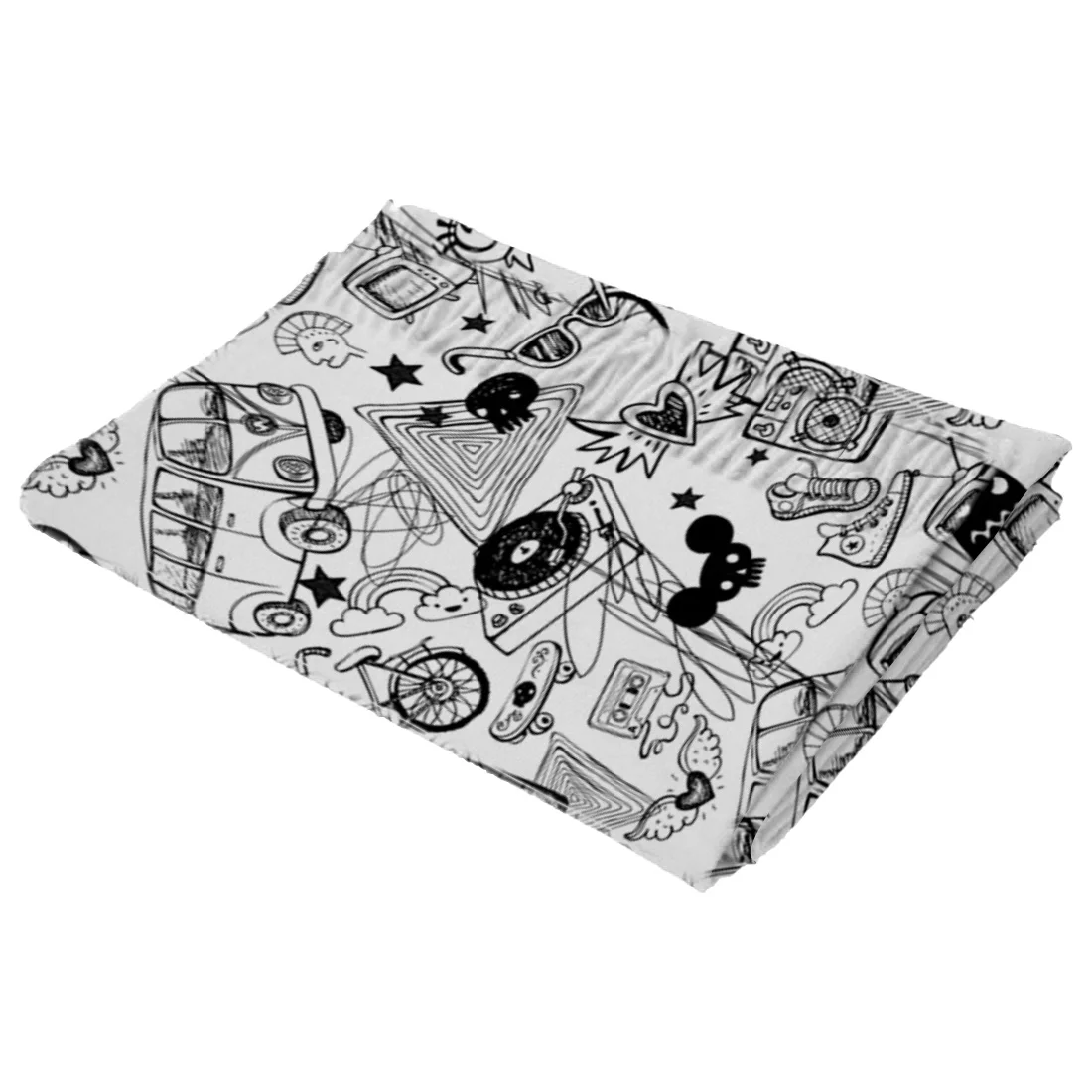 Spring Winter Women Scarf White Cartoon Doodling Warm Cashmere Scarves Shawls Neck Bandana Pashmina Lady Wrap |